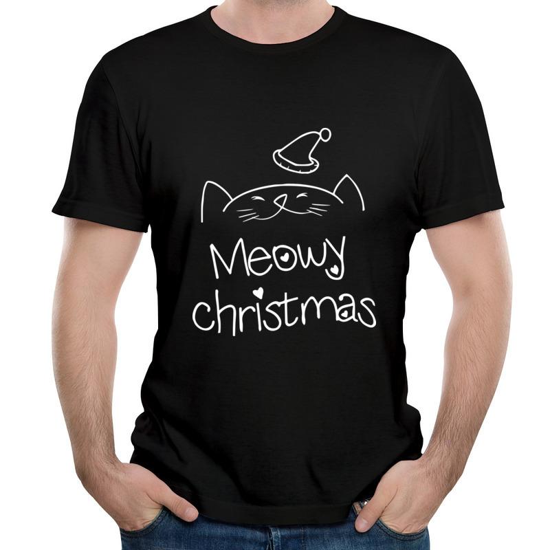 

Venta al por mayor Meowy Christmas Manga verano Camisetas Funky impresión de camisetas fiesta 100% camisetas de algodón regalo d 3XL чорний