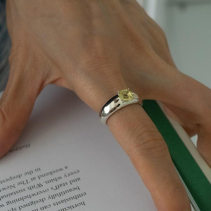 Invisible Collage CONTINUE RING_SILVER LEMON QUARTZ