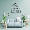 Metal Dog and Woman Portrait Wall Art 15.75 Inch Home Decor Easy Hanging Living Room Bedroom