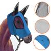 Horse Fly Face Guard with Ears Adjustable Half Face UV Protection Cover Breathable Fine Mesh Equine Fly Face Guard