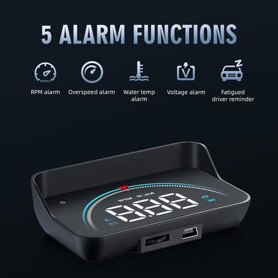 M8 HUD Car OBD2 Head Up Display Overspeed Alarm Auto Electronic Water Temperature LED Speed Digital Projector Windshield