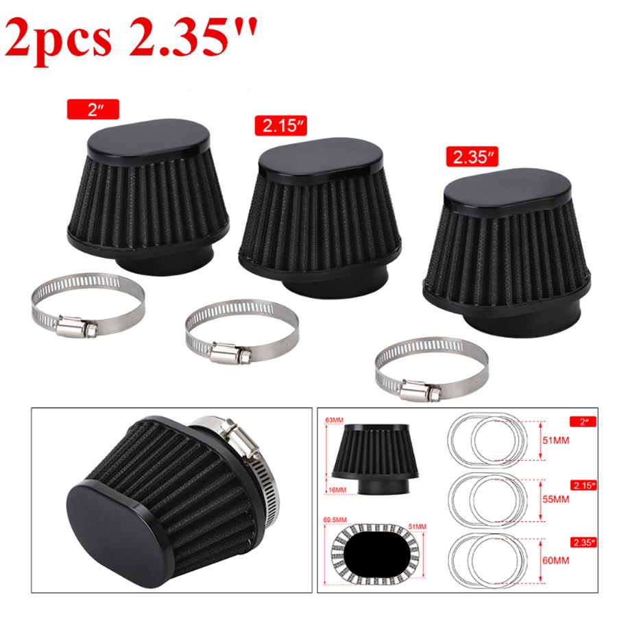 2 Buc Filtru de Aer Motocicletă 2.35" 60mm Universal pentru Motor Mașină Motocicletă Admisie Aer Rece Debit Mare Filtru Conic Cap Ciupercă