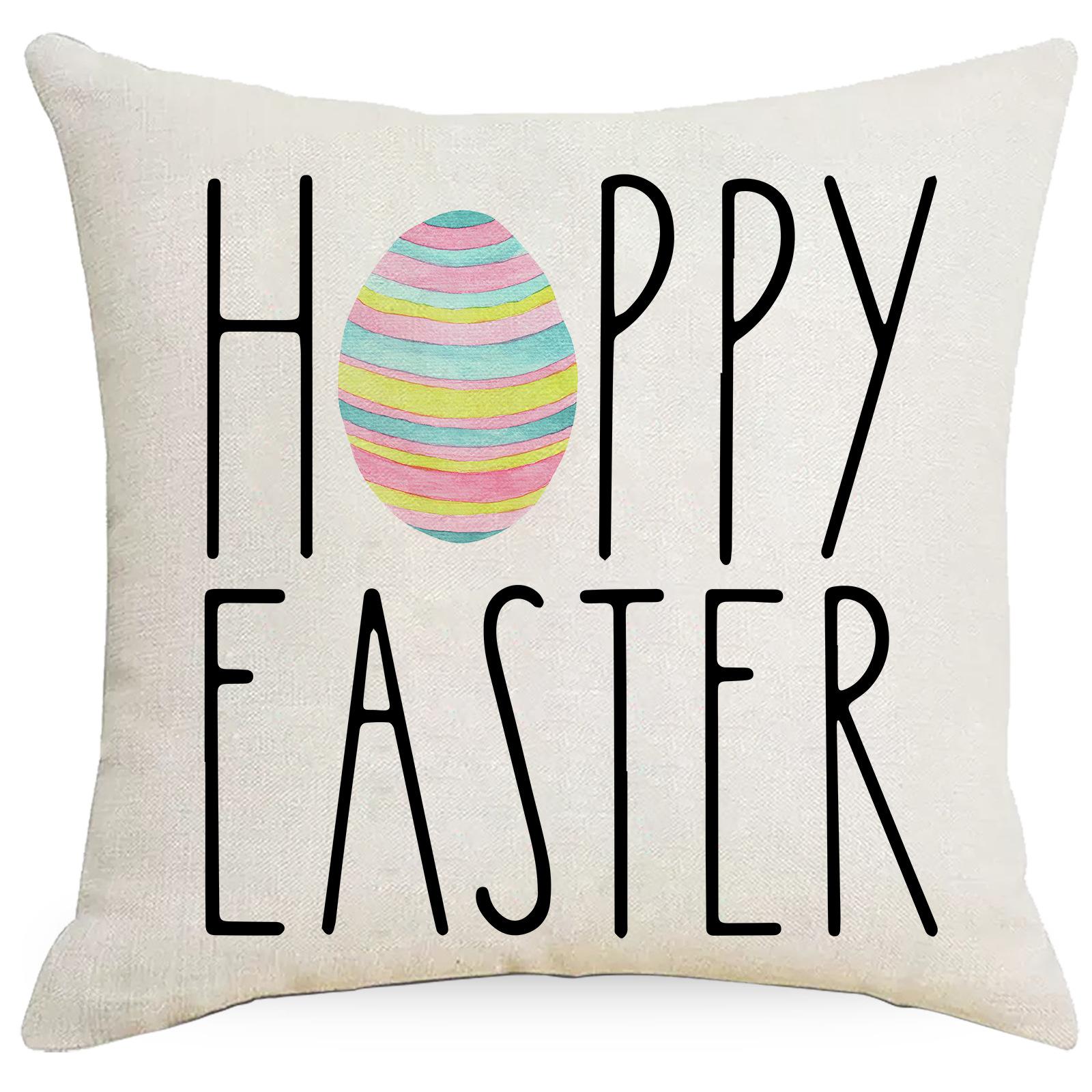 

Новая пасхальная наволочка праздничная льняная с принтом кролика домашнее украшение наволочка для подушки 45 * 45Cm without pillow core