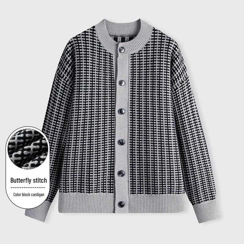 

Мужской полосатый вязаный кардиган Luozi на осень/зиму 2XL