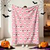 October Pick Witch Cat Fleece Blanket Bat Spider Web Floral Design Throw Blanket for Bedroom Sofa Halloween Home Decor Gift