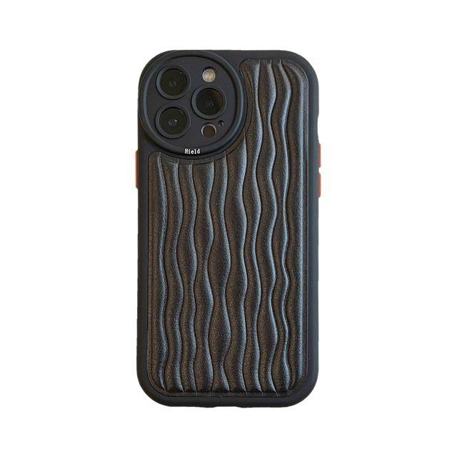 Relif 3d Wavy Shockproof Non -Slip Phone Case For Iphone 13 12 11 Promax 14 Pro Max 4 Colors Protector Back Cover Capa