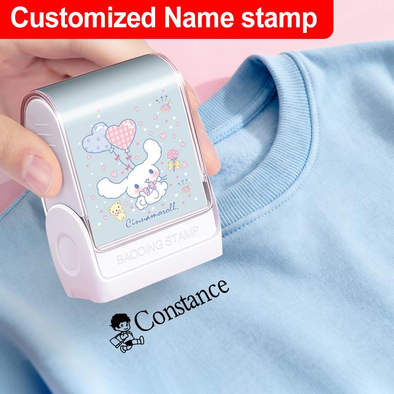 Personalized Cinnamoroll Name Stamp With Washable Ink – Durable Smudge-Free Design for Making School Supplies, and Party Favors