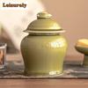 200ml Yaozhou Oven Celadon Thee Doos Organizer Vochtdicht Japanse Wijn Meloen Opbergtank Containers Thee Bus Tafelgerei Cadeau