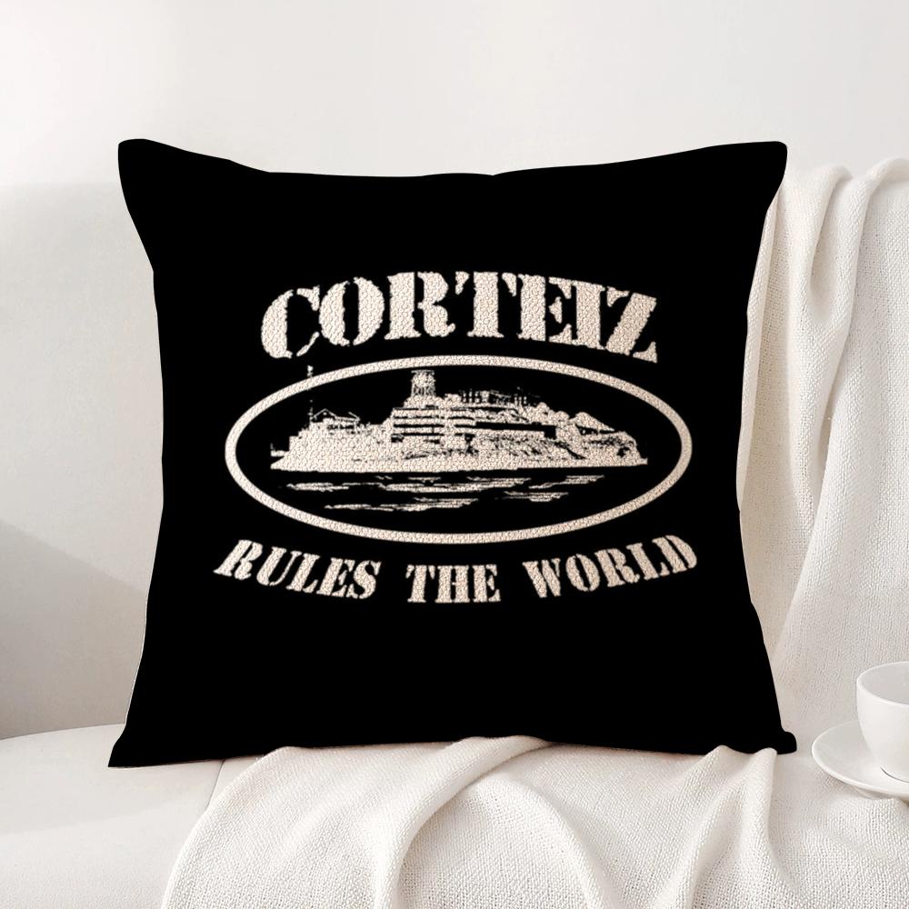 Fashion Brand C_Corteizs Pillow Case Natural Linen Organic Fabric Double-Sided Printing Breathable Perfect For Home Decor