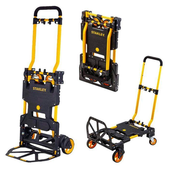 Diable Pliant 2 En 1 - Stanley - Capacité 137 Kg - Acier Durable - Poignée TPR - Compact