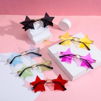 Decoration Eyeglasses Pentagram Eyewear Sun Glasses Rimless Sunglasses Star Shape Party Glasses