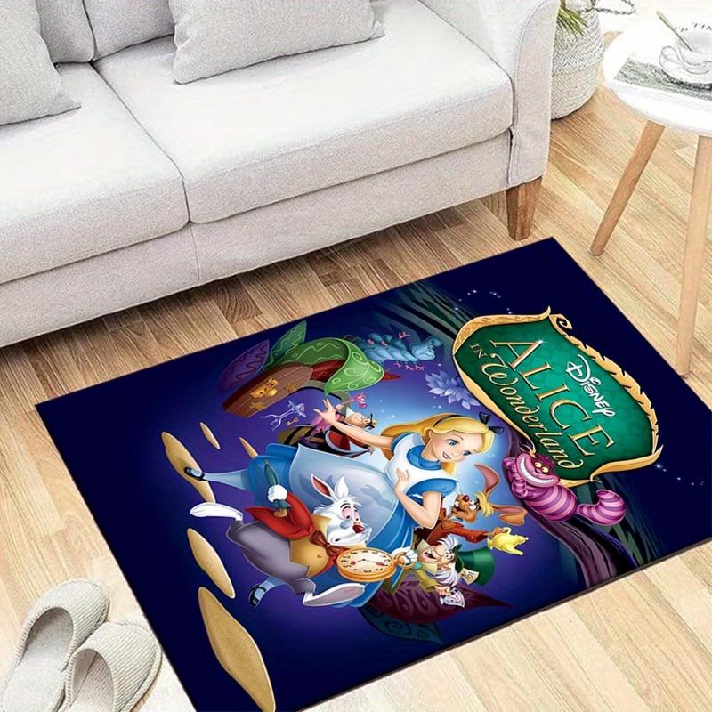 

1pc Alice in Wonderland Pattern Area Rug Soft Flannel Floor Mat for Living Room, Office, Bedroom and Carpet, Sofa Coffee Table Floor Mat 60cm by 90cm