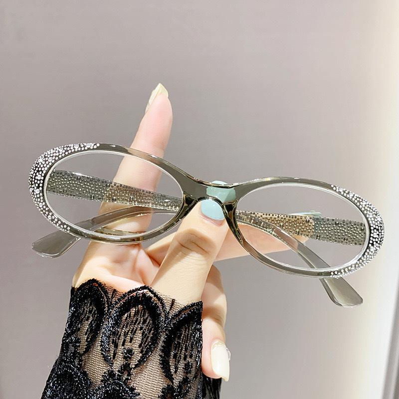 Fashionable Reading Glasses Imitation Diamond Inlay Anti Blue Light for Women, Comfortable for Middle-aged and Elderly Readers