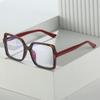 Trend Personalized Contrasting Color Anti-Blue Glasses, Simple Large Frame Plain Flat Glasses Tr Ferrule Glasses Frame