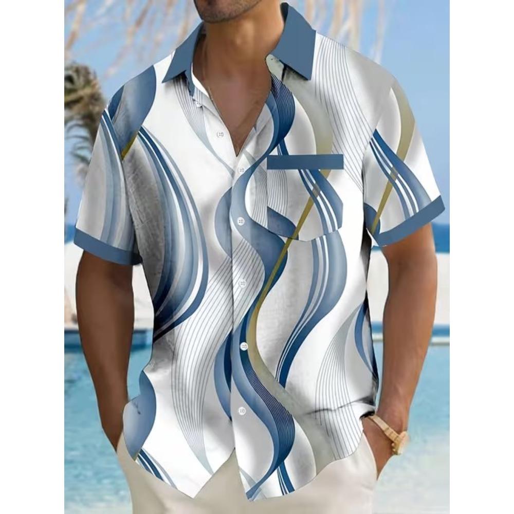 Men's Retro Fashion Pattern 3D Print Shirt Button Up Shirt Casual Shirt Summer Shirt Short Sleeve Daily Vacation Clothing