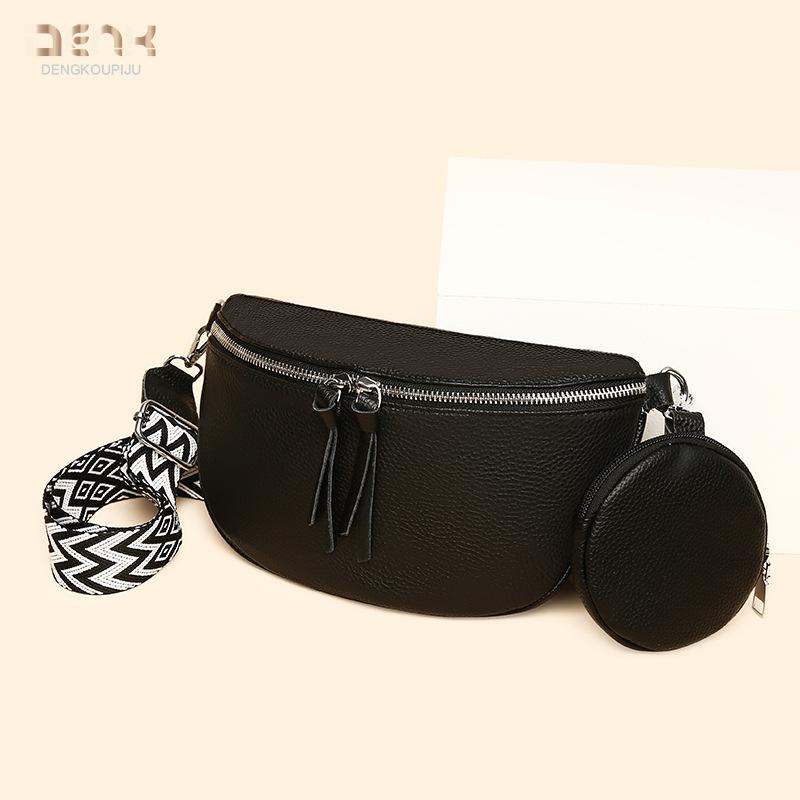 Genuine Leather Women's Bag Fashionable and Niche Single-shoulder Crossbody Bag Cowhide Chest Bag