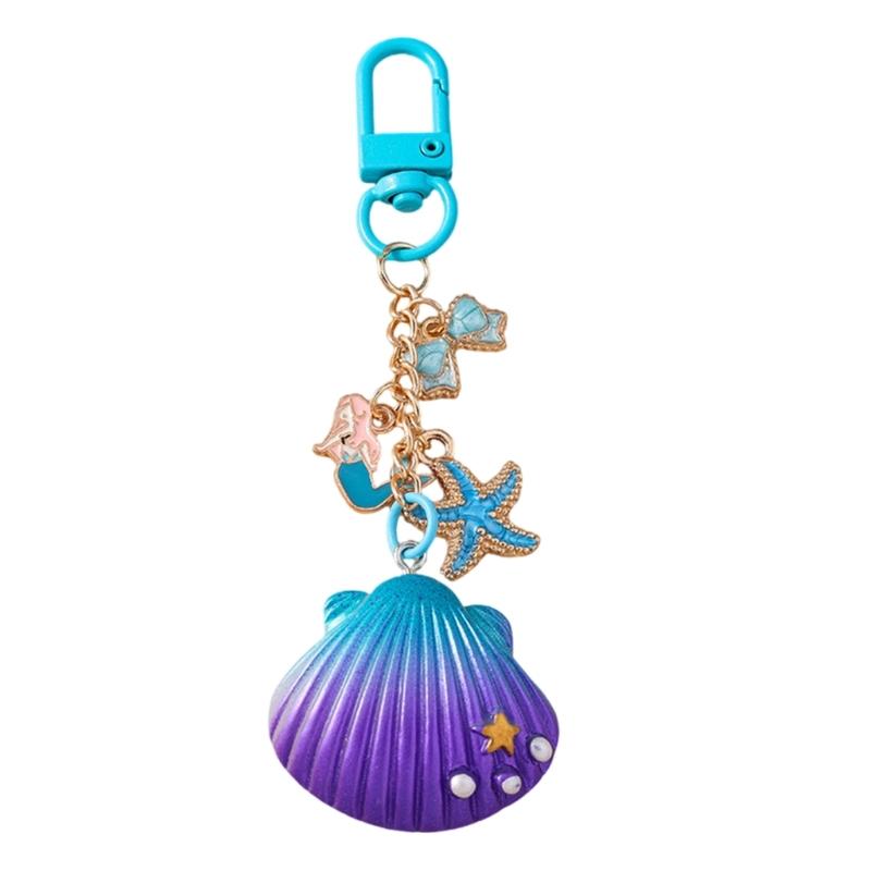 

Starfishes Keychain Lovely Shell Keychain Car Key Chain Hanging Ornaments Creative Keyrings Bag Charm Backpack Pendant