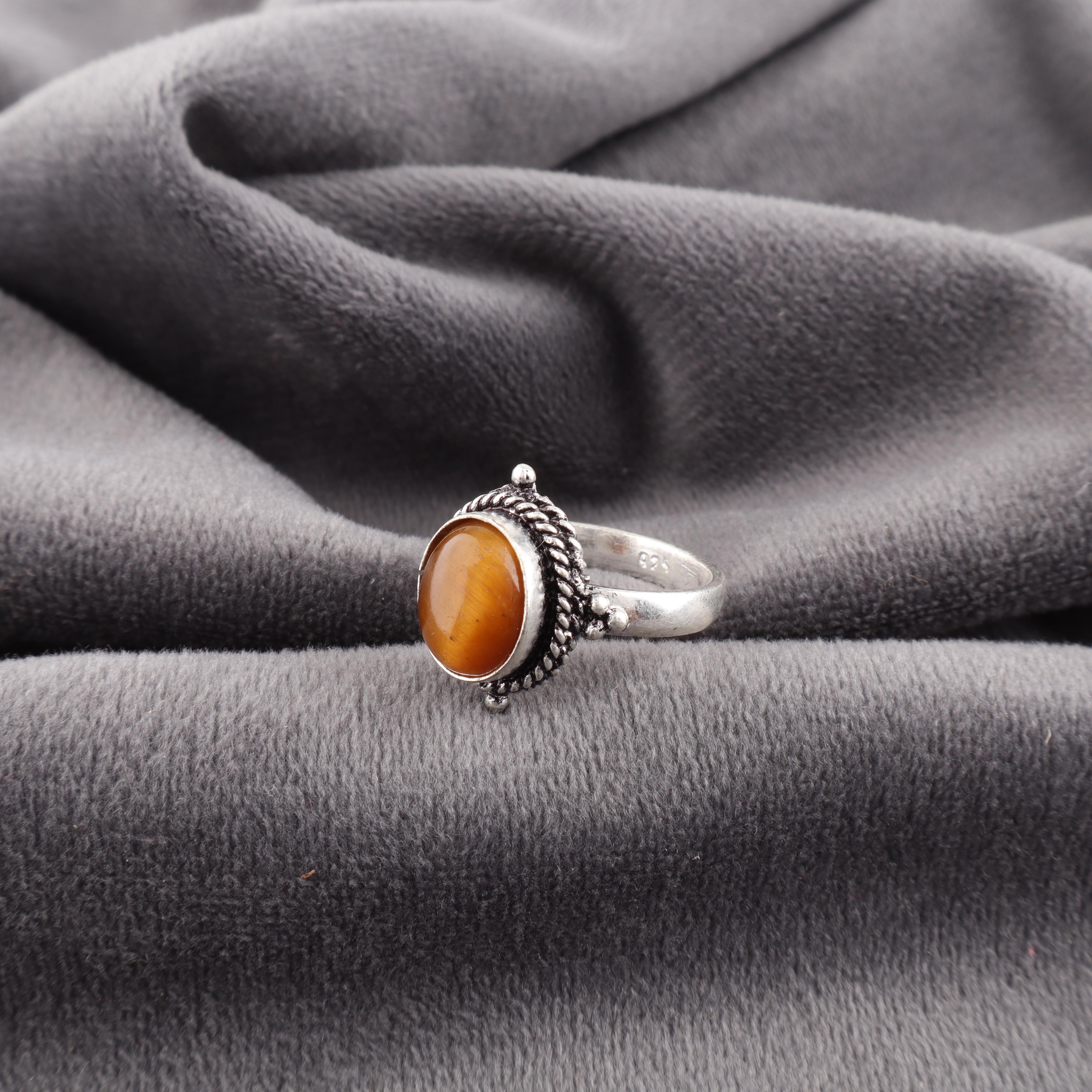 

Кольцо с драгоценным камнем Желтый Тигровый глаз, Ювелирные изделия из серебра 925 пробы, Кольцо ручной работы, Подарок для женщин 7 жёлтый