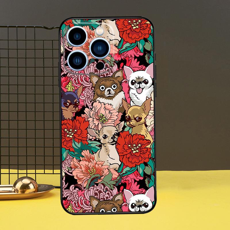 Cartoon Chihuahua Dog Phone Case For iPhone 13 12 14 11 16 15 Pro Max Plus Mini 7 8 X XR XS Max Cover