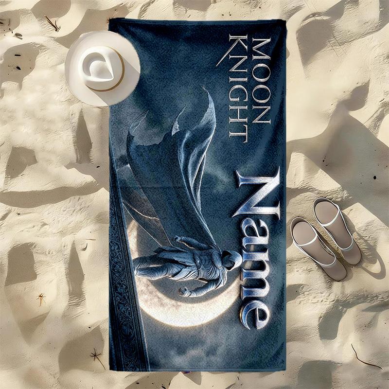 Custom Name Moon Knight Stylish printed beach towel,a quick-drying, absorbent mat suitable for the beach, pool, gym, and travel fans gift