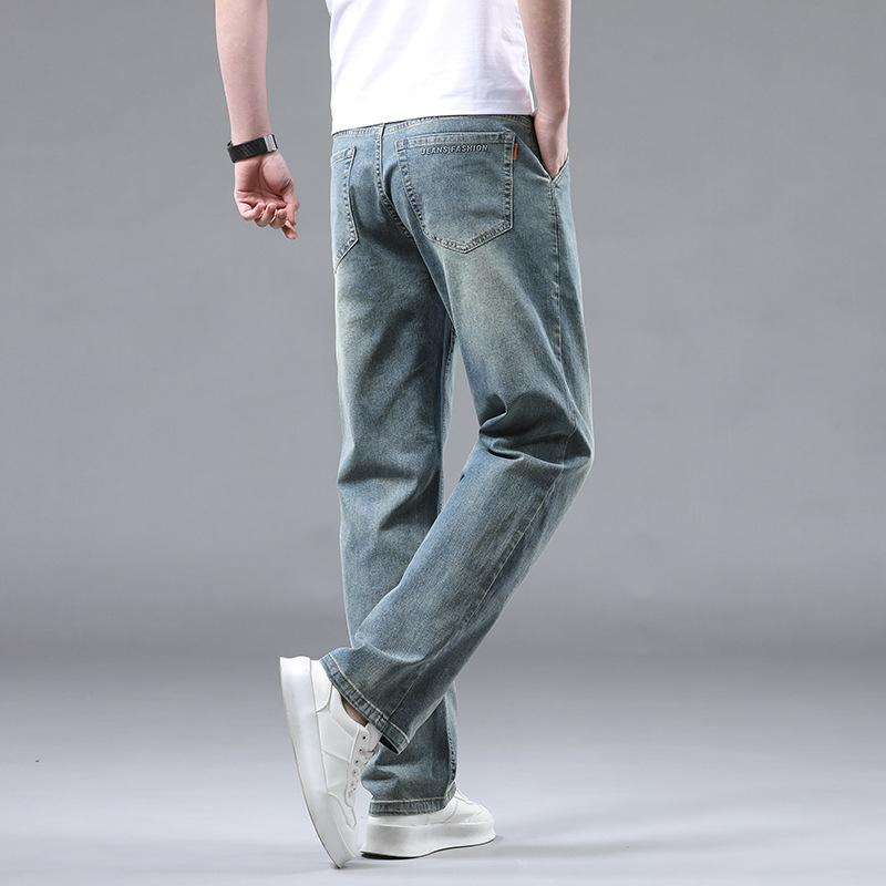 

Новые летние джинсы из чистого хлопка свободного прямого кроя для бизнеса, для мужчин среднего и молодого возраста 40