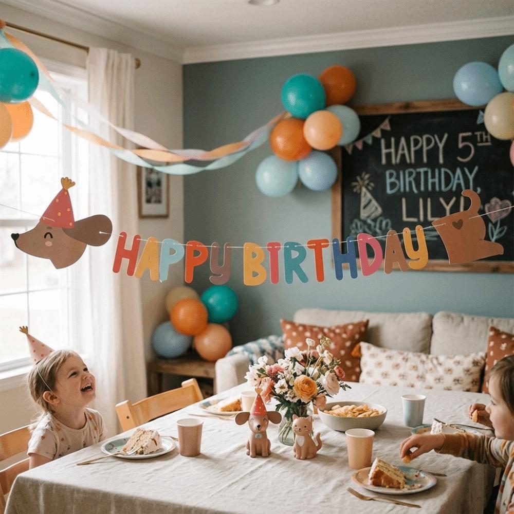 Paper Banner Birthday Banner Pull Flag Pet Party Decoration New Photo Prop Decoration