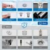 Upgraded 3 in 1 Bathroom Sink Drain Strainer, Universal Pop Up Stopper with Stainless Steel Hair Catcher Filter, Brass Core Chrome for 1.1''-2.36'' Ba
