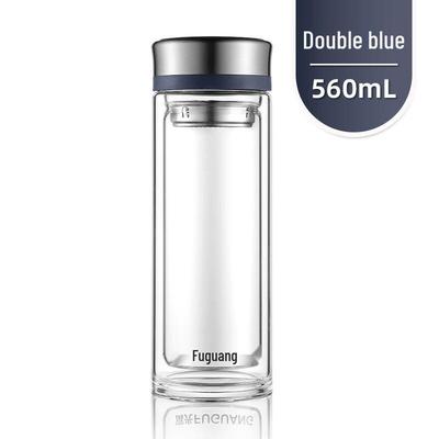 Fuguang Portable Double-Wall Glass Water Bottle