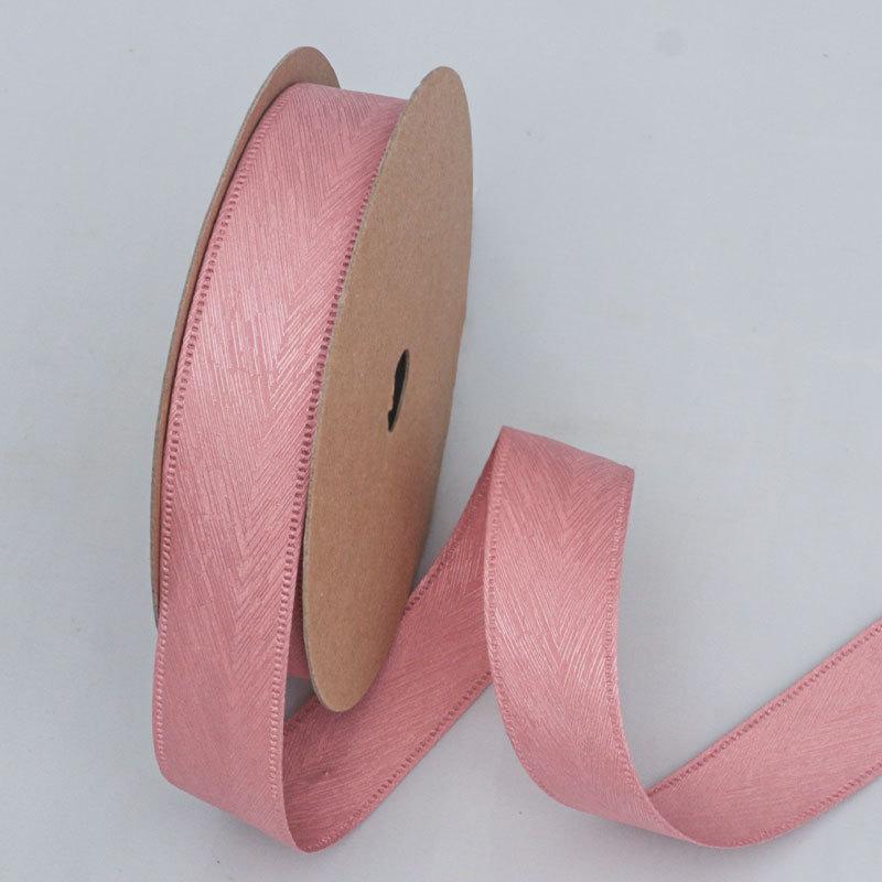 Decorative Romantic and Cozy Solid Color Matte Herringbone Twill Patterned Ribbon Handmade Diy Bow Tie Hair Collar Hat Gift Box Decorative Ribbon
