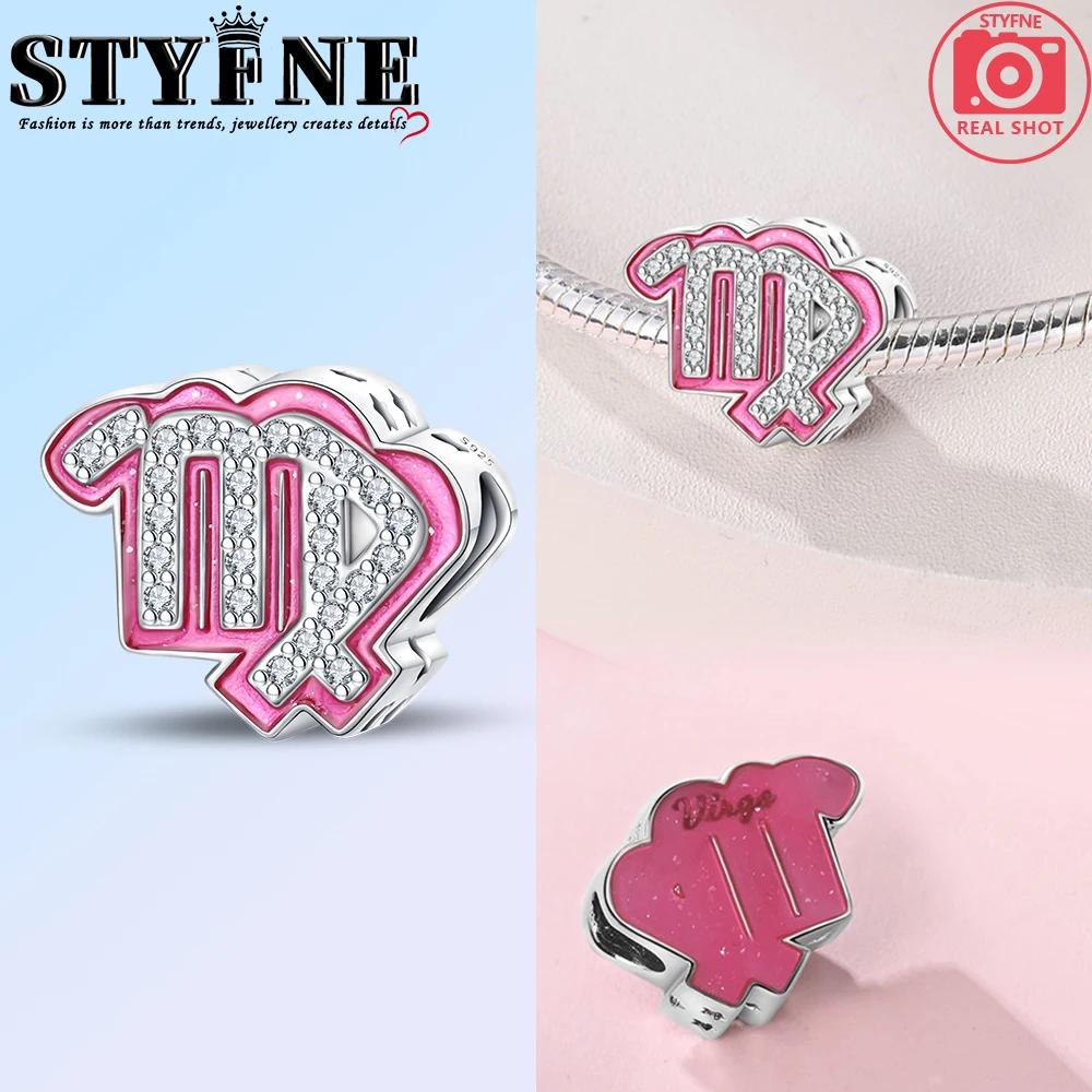 Pink Series Copper Alphabet Charms Beads Cute Letter Fit Original Bracelet Bangle Necklace Diy Jewelry