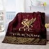 Liverpool Fc Personalized Text Blanket Cozy Customizable Blanket Comfortable Suitable For Sofa Bedding Couch Home Decor Four Seasons Universal