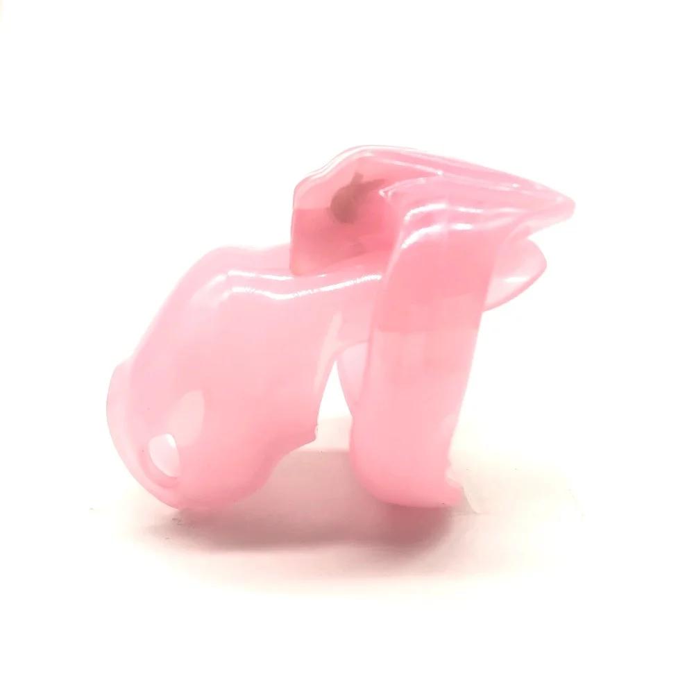 Pink Resin Male Chastity Device Penis CB Lock BDSM Training Escape-Proof Urethral Devices Cock Cage SM Adult Sex Toy Gay Sexshop