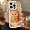 Phone Case: 2D flat design, fits iPhone 18, 17, 16, 15, 14, 13 Pro, features a hugging acorn little squirrel, perfect Christmas and Halloween holiday 