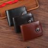 Men's Horizontal Zipper Wallet with Magnetic Buckle - Youth Card Holder