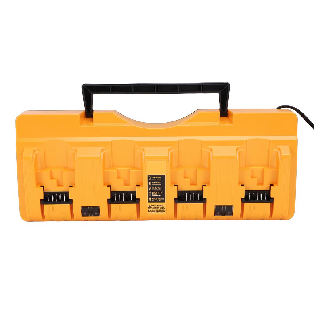 Charger Station Fit for DCB104 DCB127 DCB182 Battery 4 Ports 3A Fast Charging Battery Charger Station Yellow EU Plug