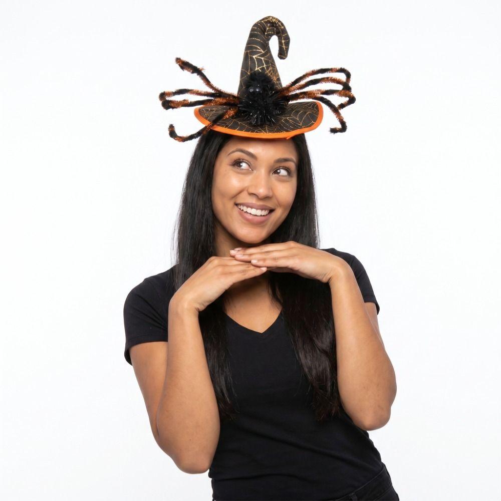 Spider Halloween Witch Hat Headband Sequin Cone Hat Hair Hoop Halloween Party Hair Band  Kids