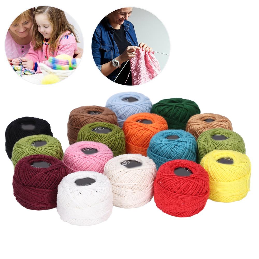 16pcs Natural Crochet Cotton Multi-Colors Jute Twine Rolls Durable Crochet Thread Present Wrapping