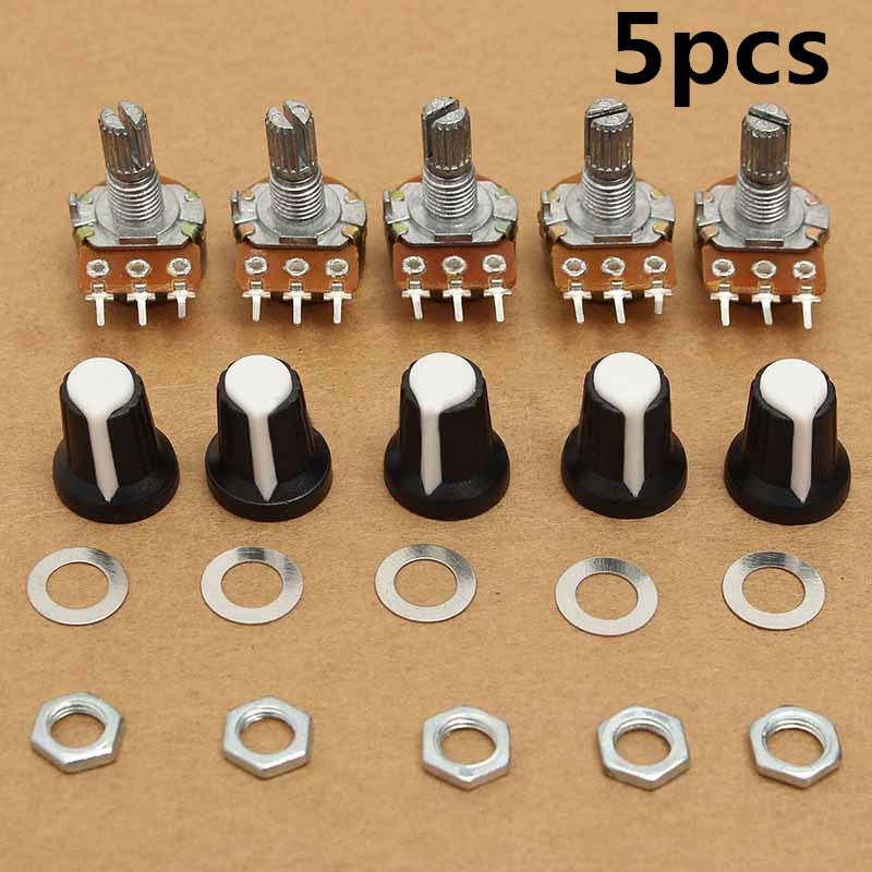 5Pcs 10K OHM Linear Mono Stereo linear Pot Rotary 15mm