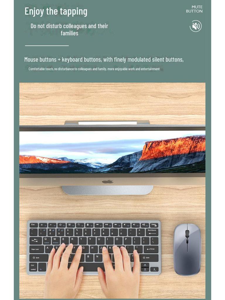 Leises, wiederaufladbares Bluetooth-Tastatur- und -Maus-Set für Büro, Gaming und den Heimgebrauch