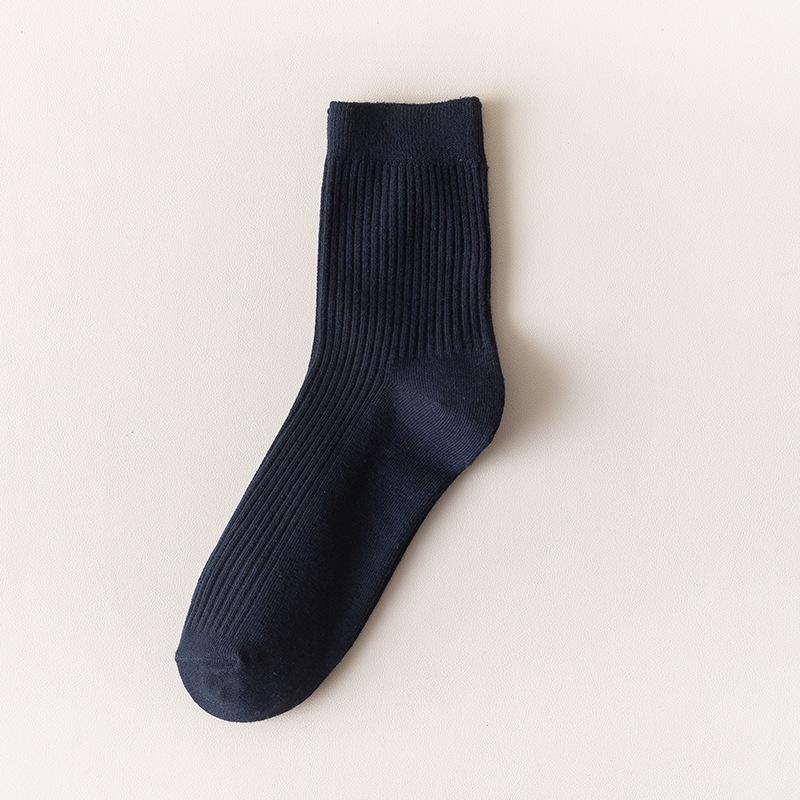 Mid-Tube Sportsocken für Herren - Einfarbige Baumwolle für Frühling, Herbst und Winter