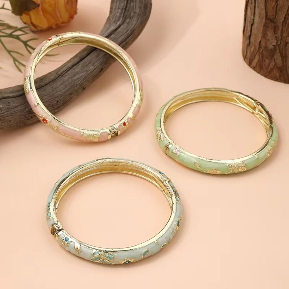 Small Flower Enamel Cloisonne Bracelet Vintage Design Ethnic Bracelet  Women Gifts