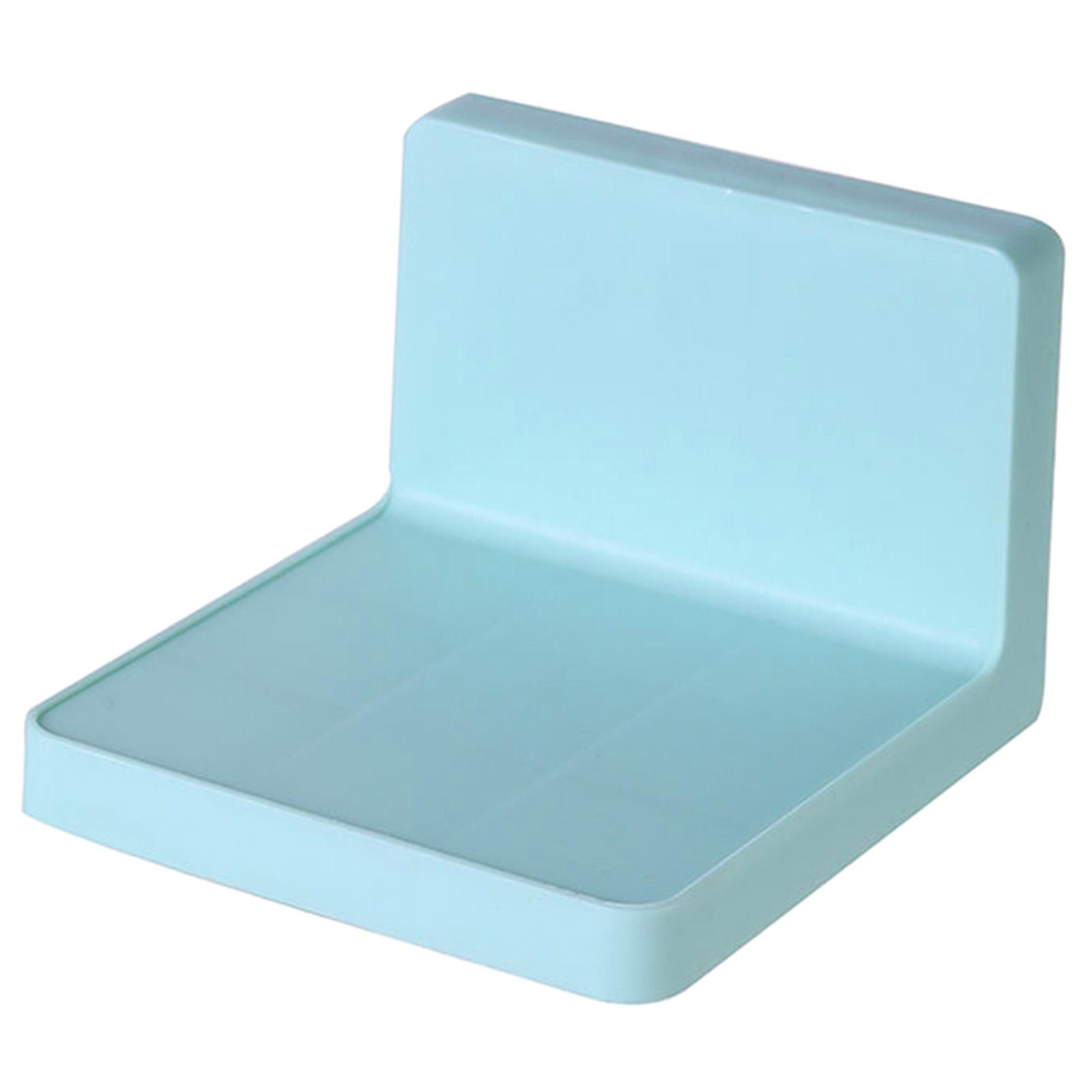 

Багатофункціональний настінний стелаж для зберігання Клейкий тримач для мильної губки своїми руками Кухня Полиці для ванної кімнати Без свердління отвору для ключа синій