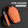 Suede Leather Car Flip Key Case Cover Shell For Nissan N7 2025 N7 Pro N7max Auto Keychain Protector Shell Decorative Accessories