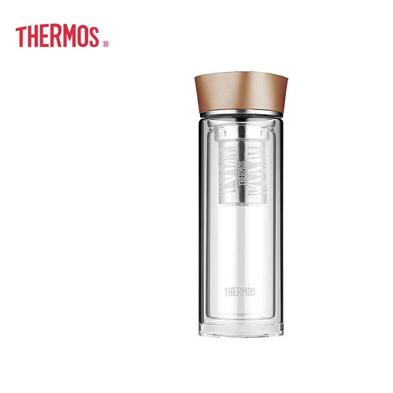 Thermos Стеклянная бутылка для воды с двойными стенками и ситечком для чая