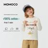 MOMOCO Boys' Pure Cotton Long-Sleeve Crewneck T-Shirt