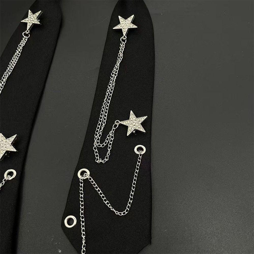 Vintage JK Neck Tie Pre-tied Streetwear Cravat Japanese Punk Neck Tie for Stylish Shirts