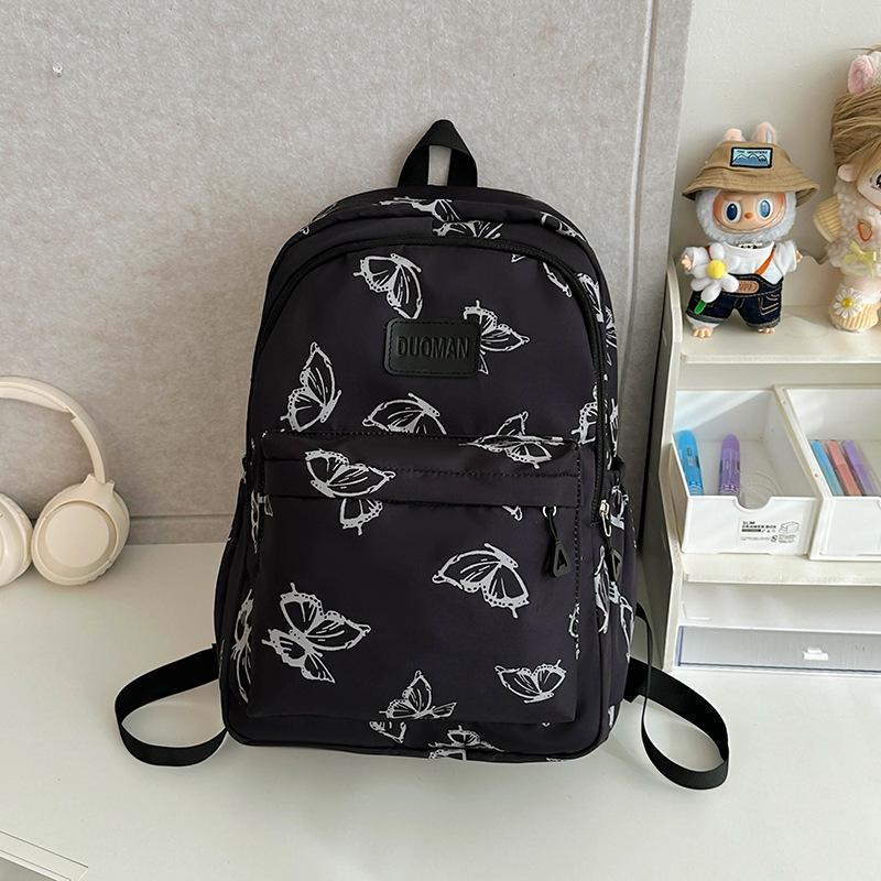 Schoolbag Fashion Backpack New Cute Butterfly Graffiti Printed Backpack Leisure Travel Middle School Student School Bag