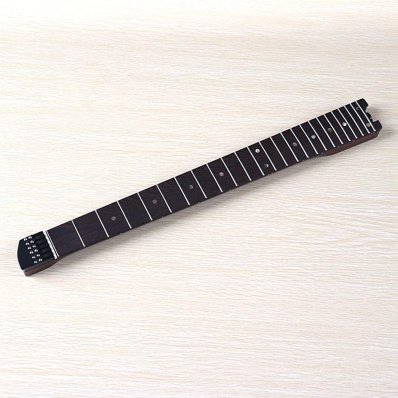 Chicken Wing Wood Headless Electric Guitar Neck with 24 Frets, String Lock, and Nut for DIY.