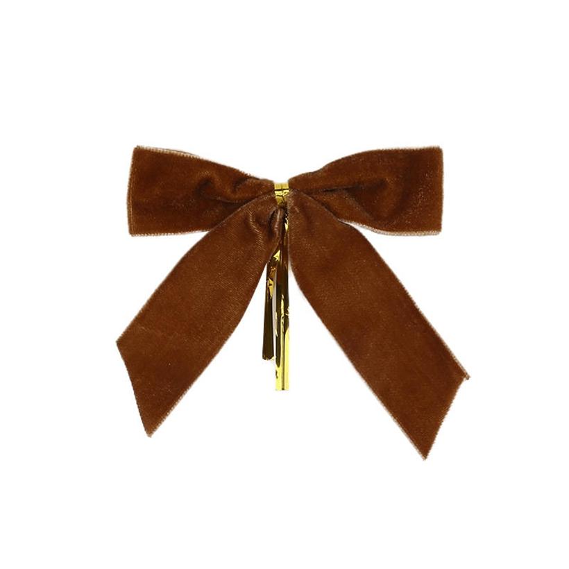 10PCS Velvet Bows for Christmas Tree Decor Wreath Garland Velvet Bow with Twist Tie Ribbon Ornament Diy Craft Holiday Wrapping Decorations