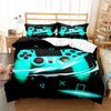 Home Decor Gaming Themed Duvet Cover and Pillowcases, Gamepad Prints Pattern Bedding Set for Adult Boy Girl Bedroom Decoration